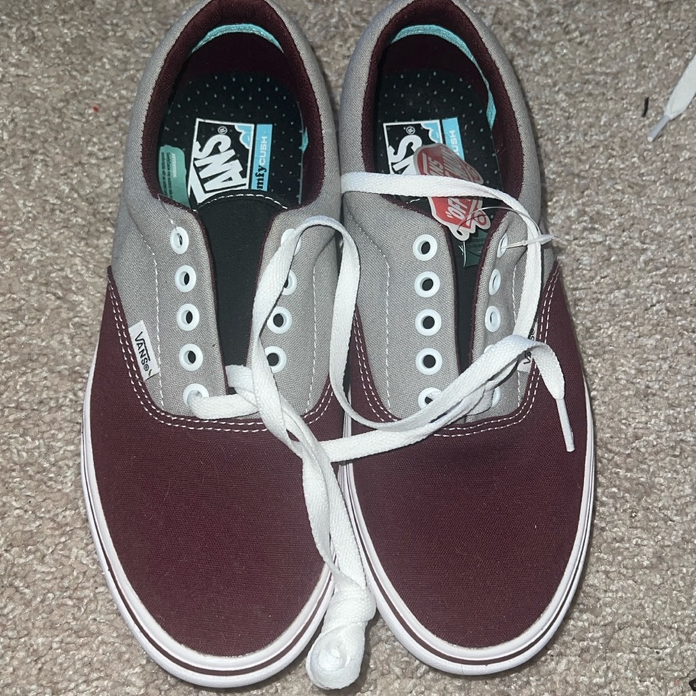 Burgundy and grey vans new with tags